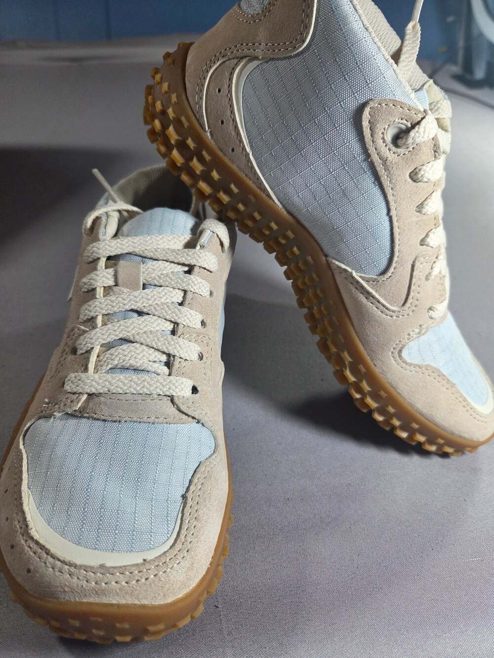 Merrell Wrapt Barefoot Sneakers, Beige and Light Blue